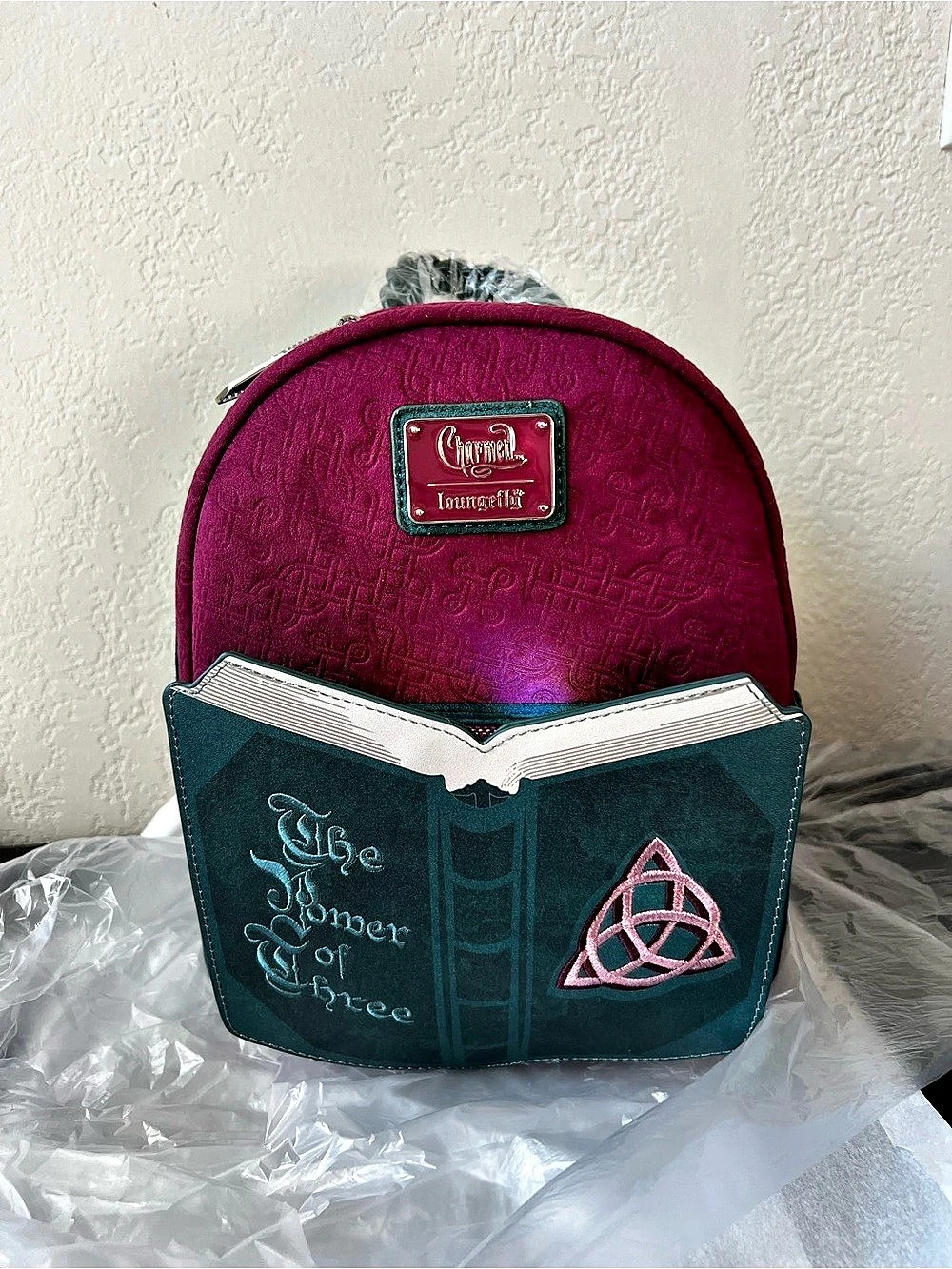 Loungefly Charmed Book of Shadows Power of Three Bag Light Up Mini Backpack NWT